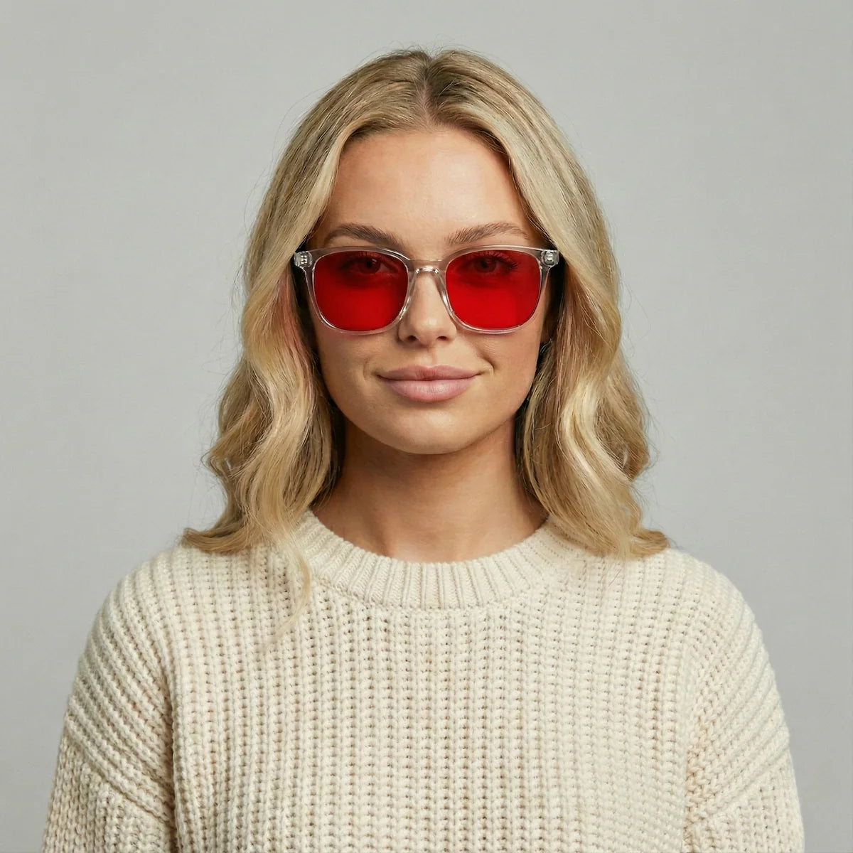 Ashford Eyewear | Transparent Red Lens Blue Light Glasses